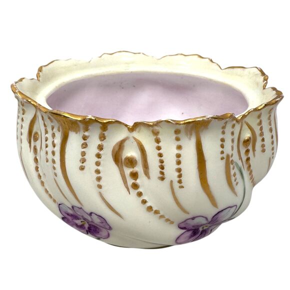 Vintage Limoges France Trinket Dish 4.5" White Floral Porcelain Hand Painted - Picture 2 of 10